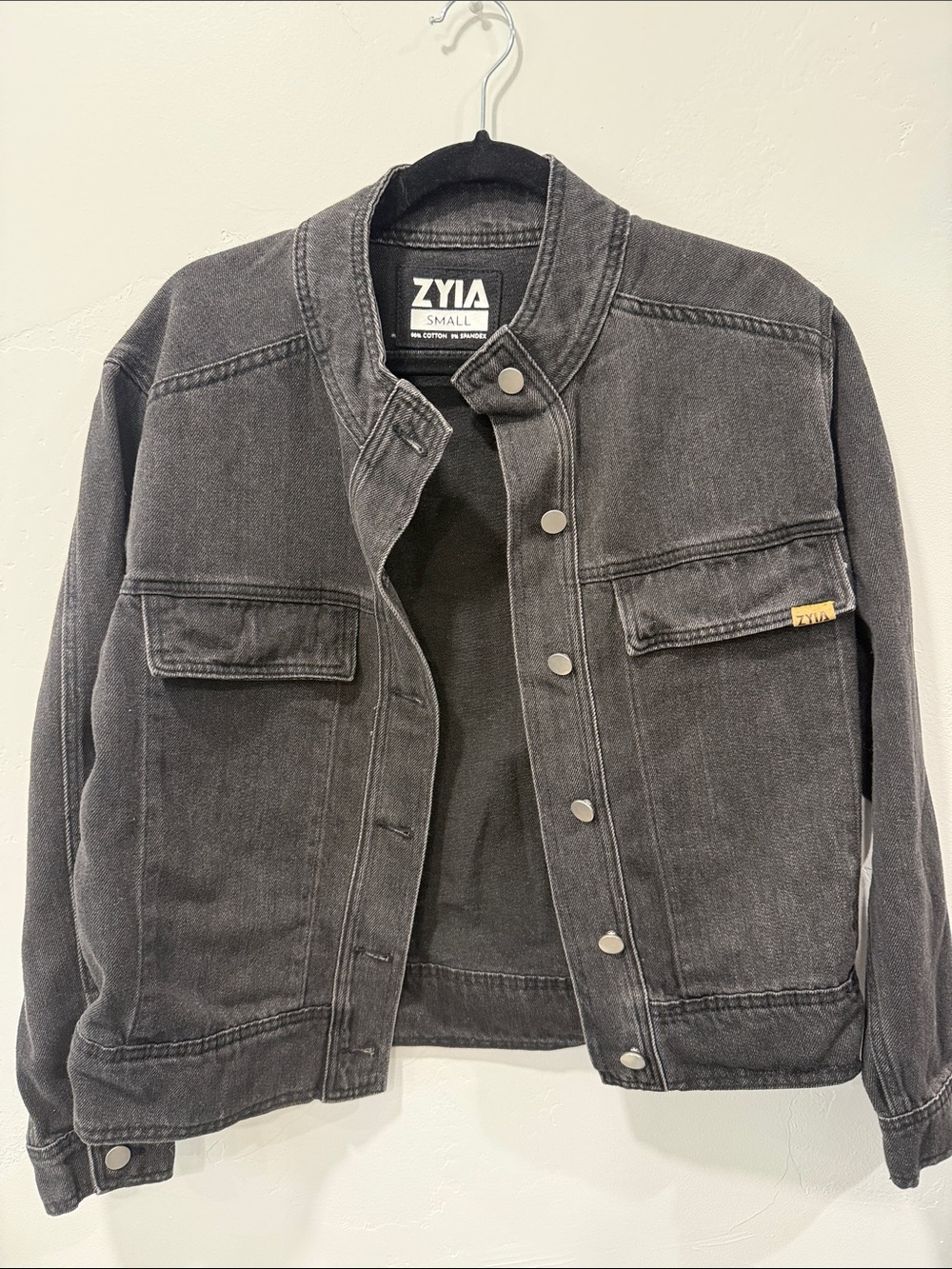 ZYIA Charcoal Washed Denim Jacket